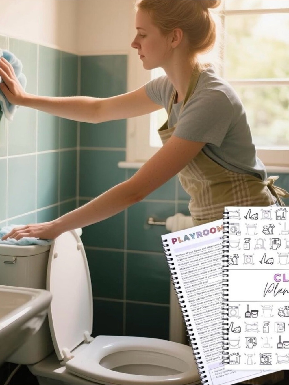 ADHD Cleaning Planners|3 Spiral Notebooks - White with Multicolor Tabs + markers - Picture 9 of 12